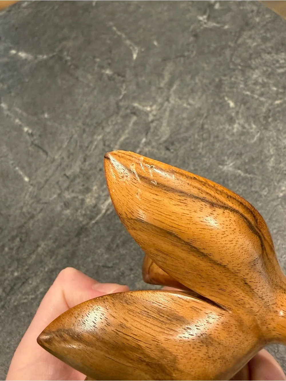 Vintage Bruce Stamp signed root wood Hummingbird carved live edge art signed 80s